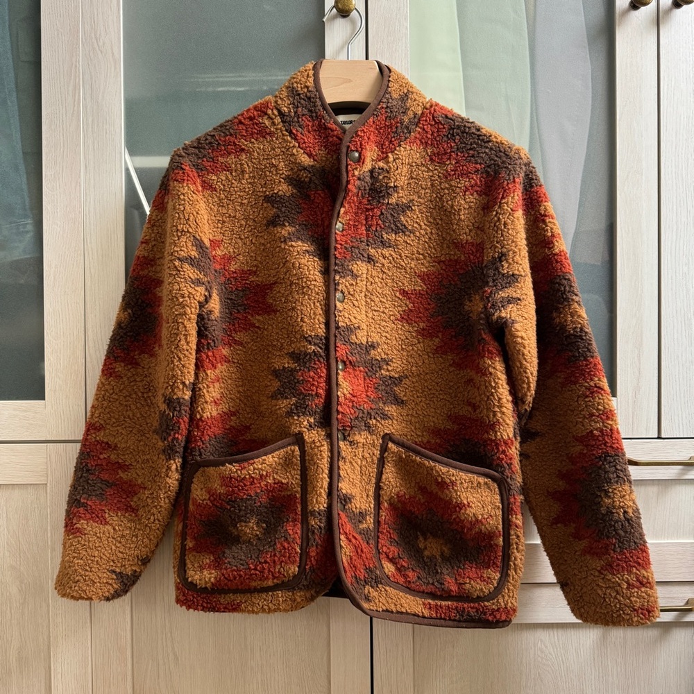 Taylor Stitch Brown and Red Fleece Jacket